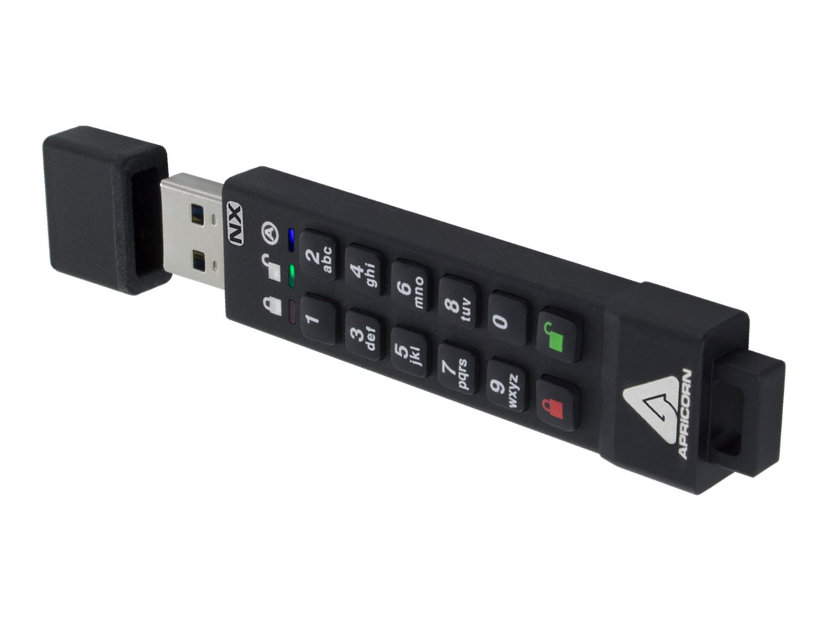 Apricorn Aegis Secure Key 3NX 64 GB USB-Stick USB 3.1 AES-XTS Schwarz