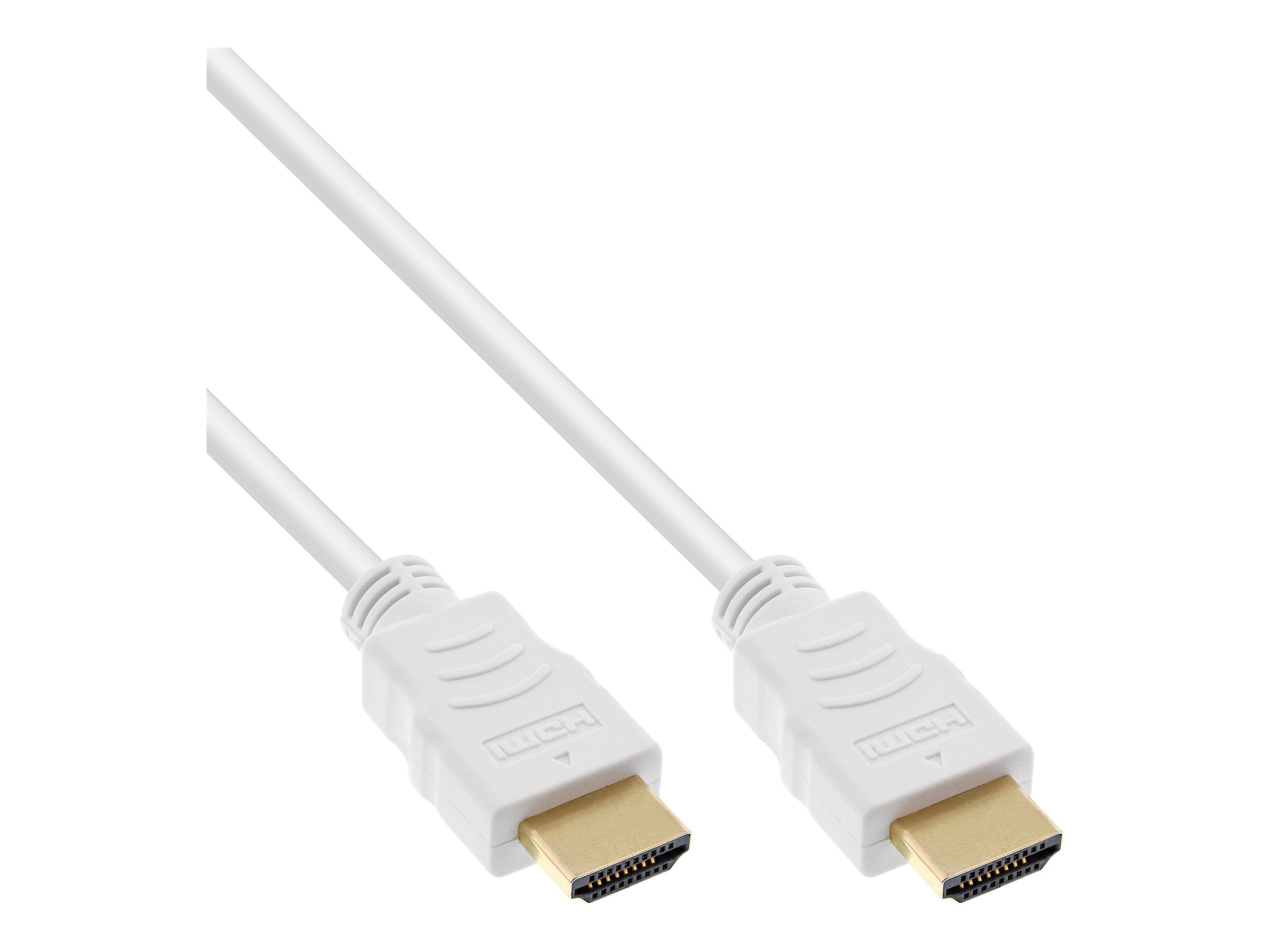 InLine High Speed Premium HDMI-Kabel mit Ethernet 2.0 Stecker/Stecker 1 m Weiß/Gold