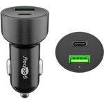 Goobay 39908 Ladegerät für Mobilgeräte Smartphone - Tablets Schwarz Zigarettenanzünder Schnellladung Auto (39908)