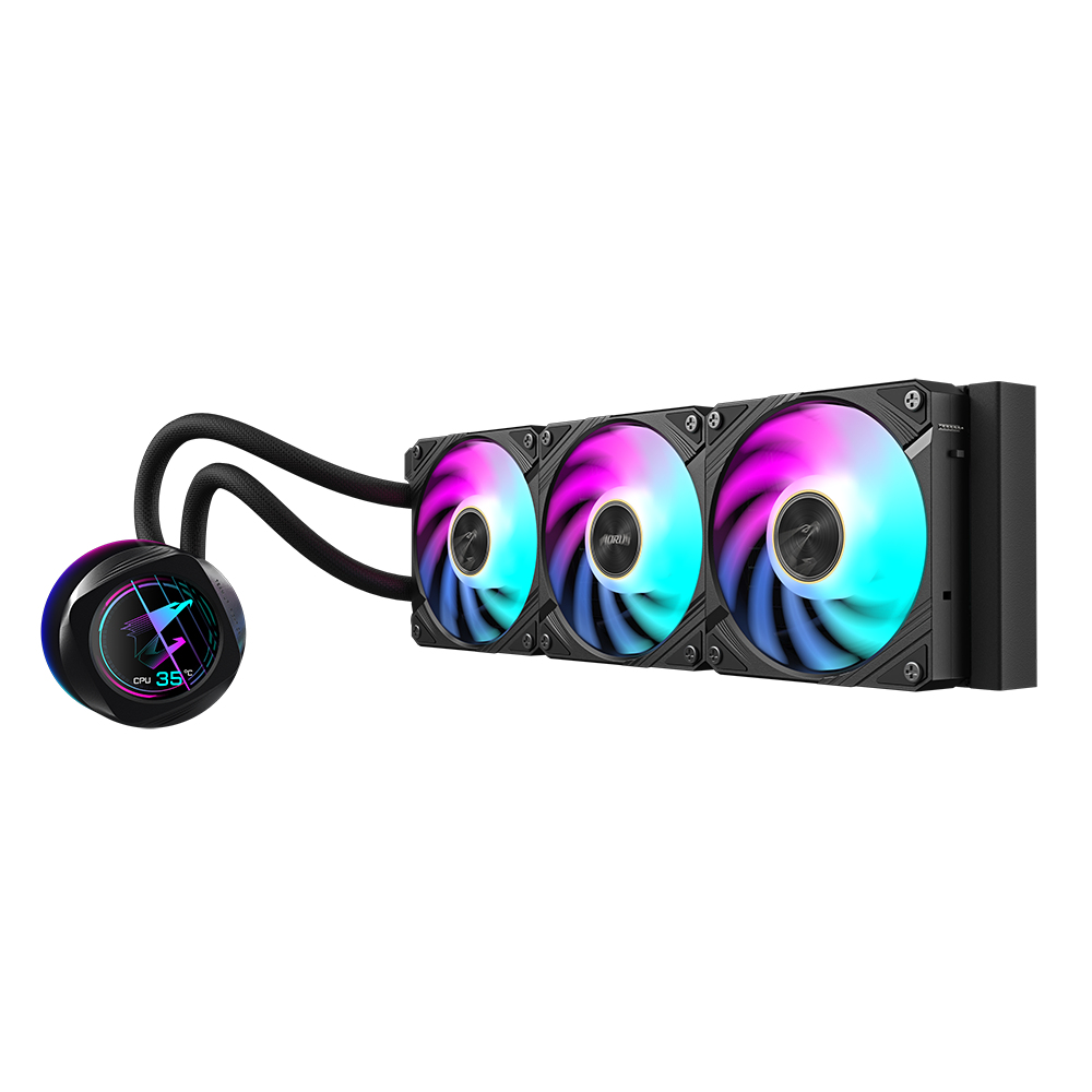 AORUS WATERFORCE X II 360 All-in-One-Wasserkühlung 3x 120mm ARGB LCD Schwarz