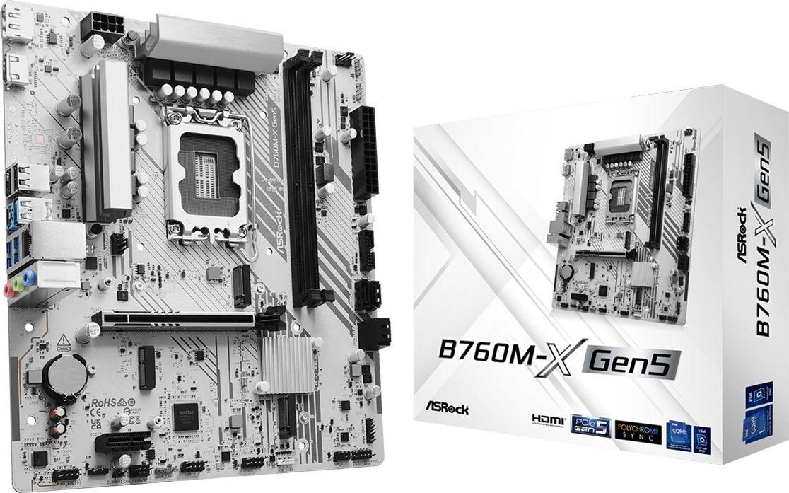 ASRock B760M-X GEN5 Mainboard Intel LGA1700 DDR5 PCIe 5.0 mATX (90-MXBTR0-A0UAYZ)
