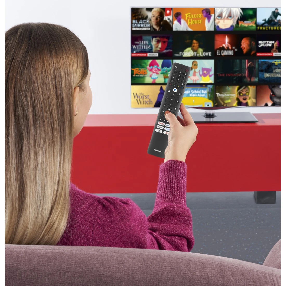 Hama Universal-Fernbedienung 00221068 für TCL TVs IR lernfähig Schwarz