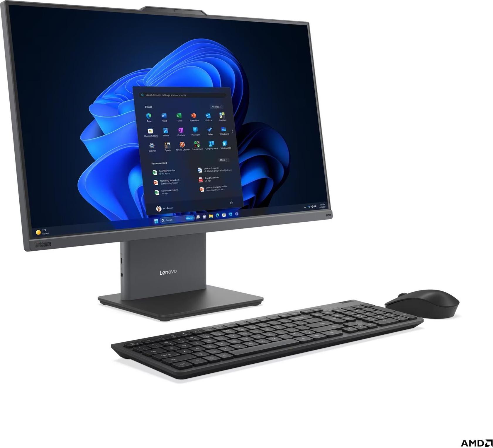 Lenovo ThinkCentre neo 55a 24 Gen 6 13F8 23,8" FHD Ryzen AI 7 16 GB RAM 512 GB SSD Windows 11 Pro Luna Gray