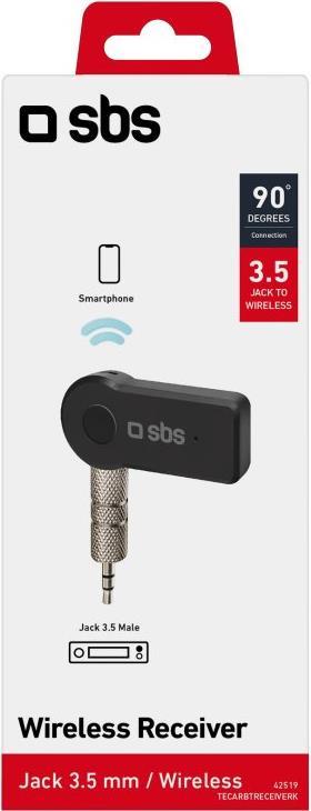 SBS TECARBTRECEIVERK Bluetooth Musik-Empfänger 10 m Schwarz (TECARBTRECEIVERK)