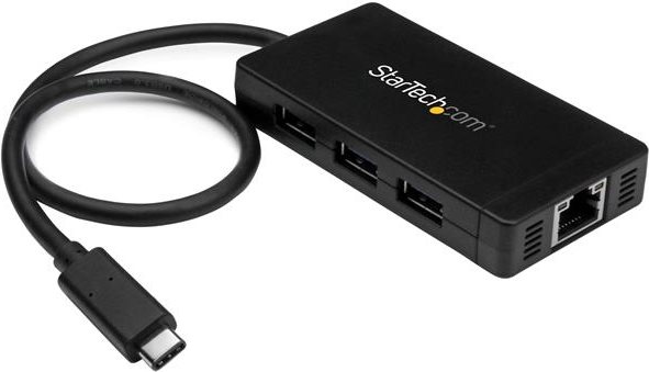 StarTech.com 3 Port USB3.0 Hub with USB-C and GbE (HB30C3A1GE)