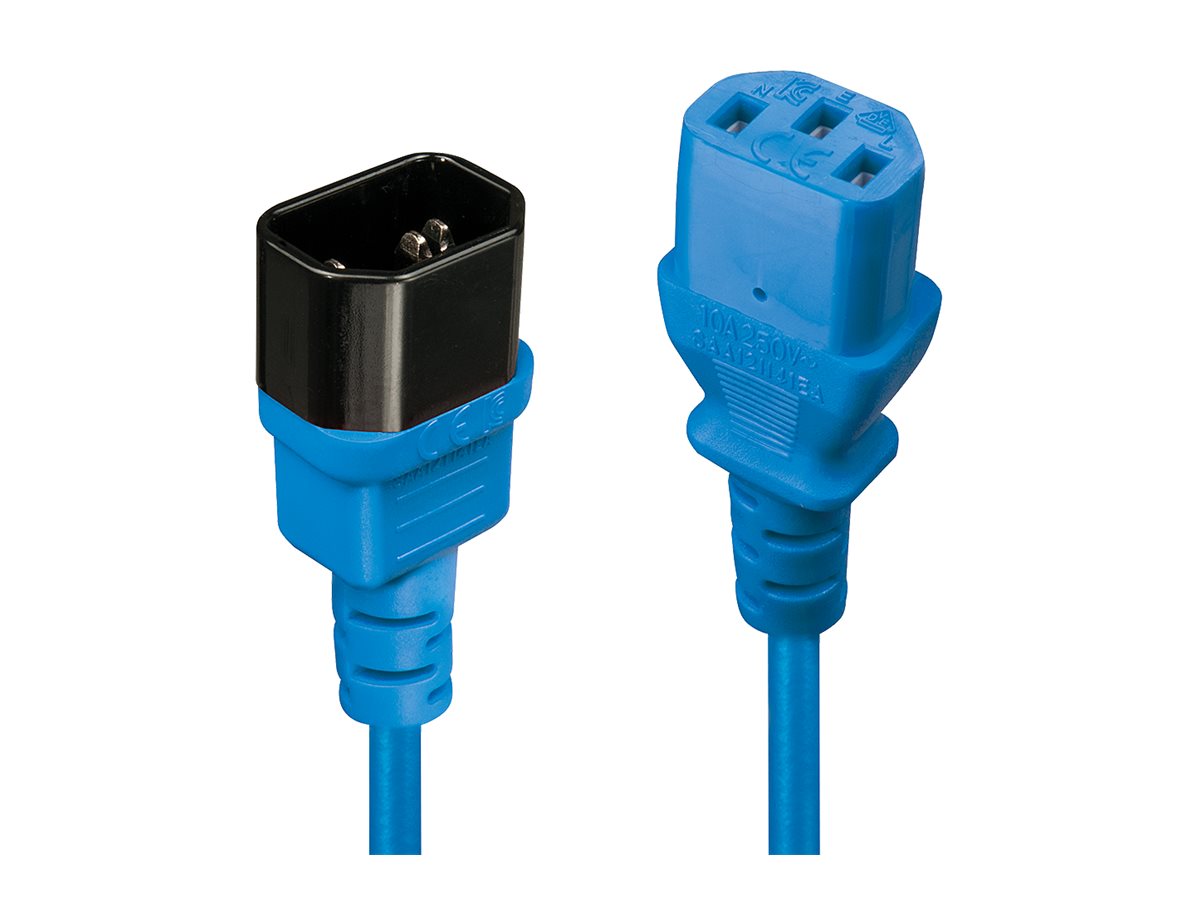Lindy Stromverlängerungskabel IEC C13 an C14 1 m Blau
