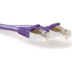 ACT Purple 25 meter LSZH SFTP CAT6A patch cable snagless with RJ45 connectors. Cat6a s/ftp lszh sng pl 25.00m (FB8725)