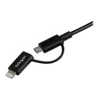 StarTech.com Apple 8-pin Lightning or Micro USB to USB Combo Cable (LTUB1MBK)