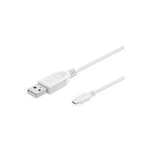 Wentronic Goobay USB 2.0 Hi-Speed Kabel, Weiß, 1.8 m - geeignet für Geräte mit Micro-USB Anschluss (95143)