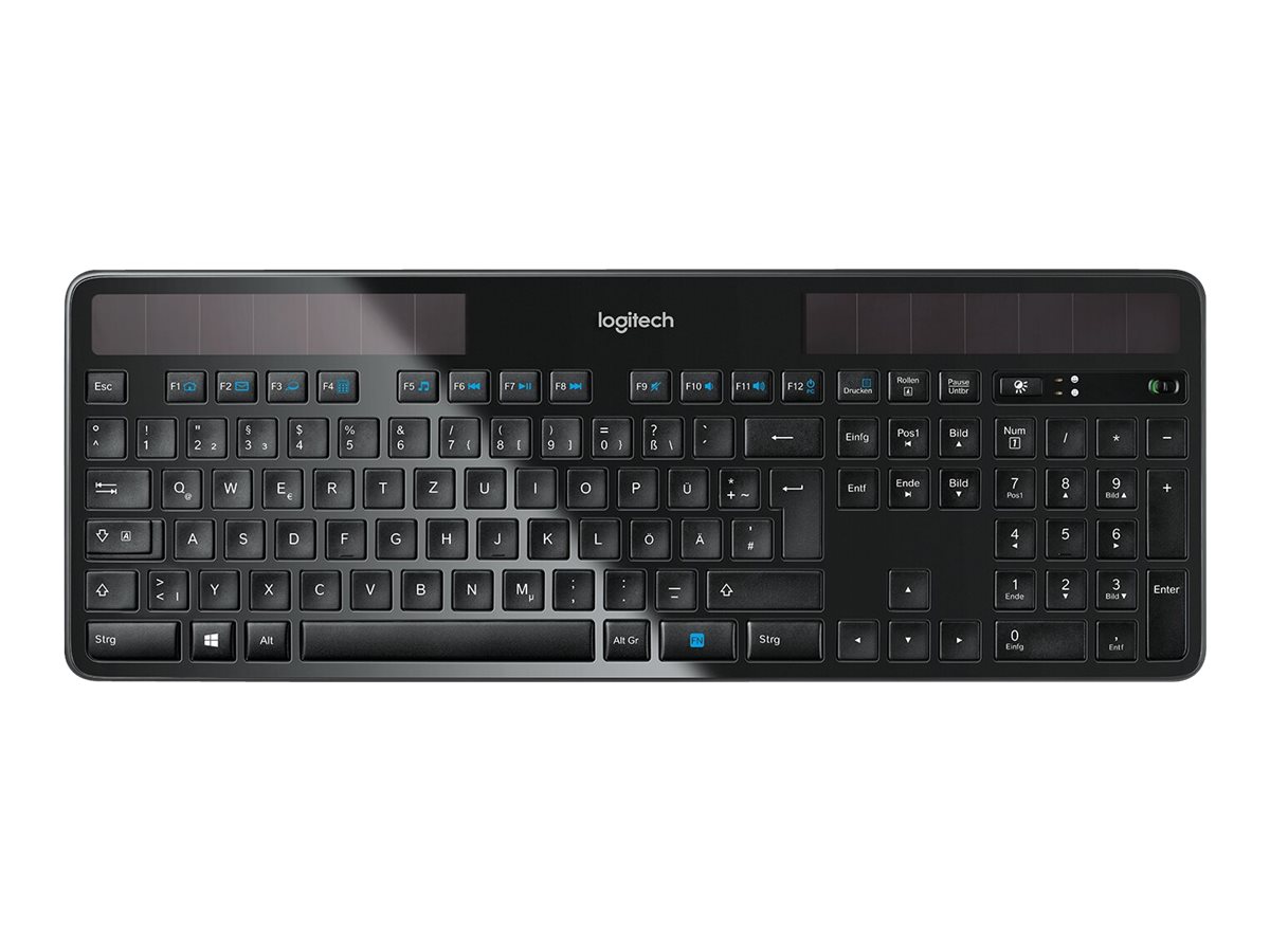 Logitech Wireless Solar K750 Kabellose Tastatur 2,4 GHz QWERTZ Deutsch Schwarz