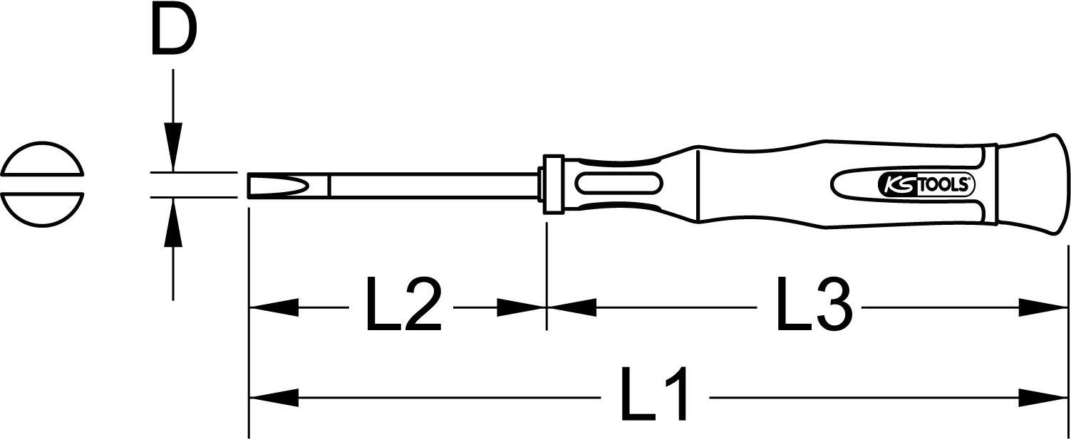 KS TOOLS Feinmechanik-Schlitz-Schraubendreher, 1,8 mm (500.7756)