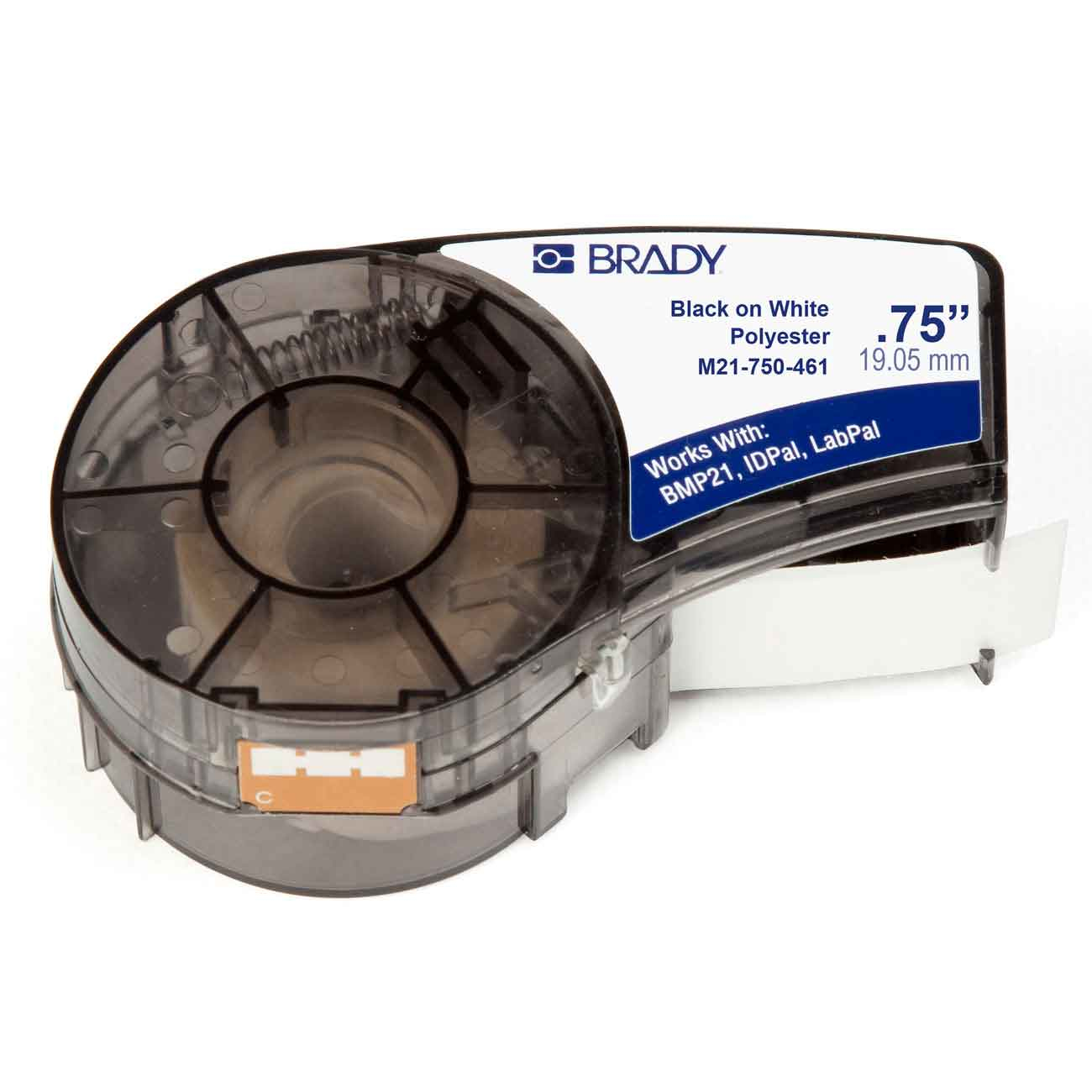 Brady M21-750-461 19,05 mm x 6,4 m Polyester-Etikett Schwarz auf Weiß