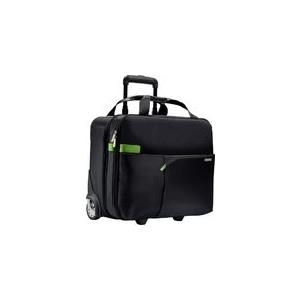 LEITZ Reisetrolley Smart Traveller Complete, schwarz aus Polyester, innen mit weichem Fleece, grünes Innenfutter, - 1 Stück (6059-00-95)