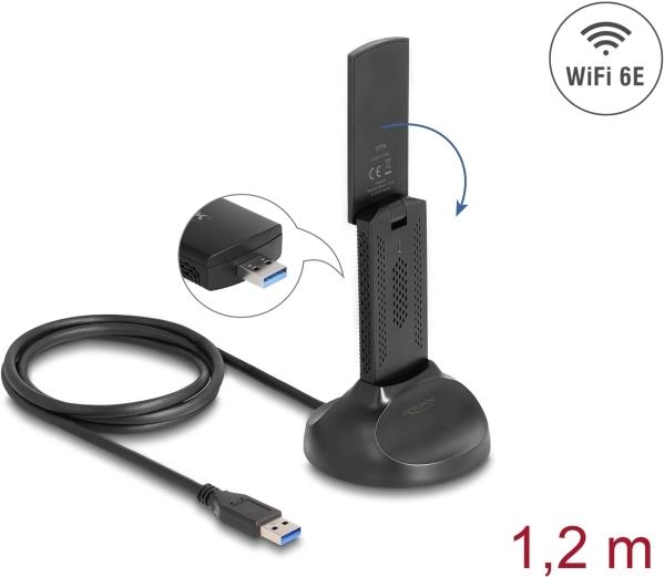 Delock Wi-Fi 6E Dualband WLAN USB Adapter AX5400 2 x 2402+ 574 Mbps (12774)