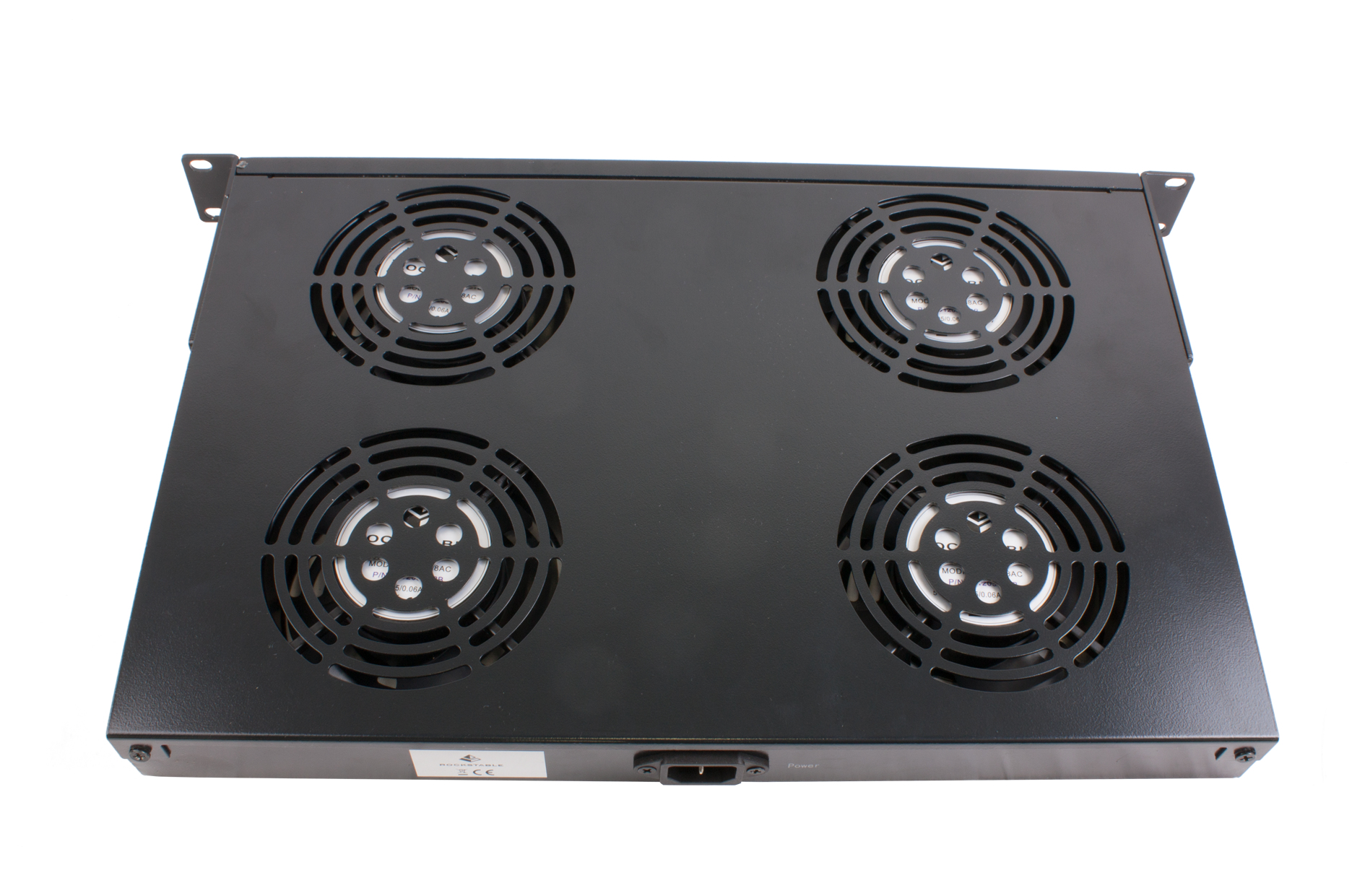 Rockstable RS19-FT1U4 1 HE 19" Belüftungselement mit 4 Lüftern 440 m³/h Schwarz