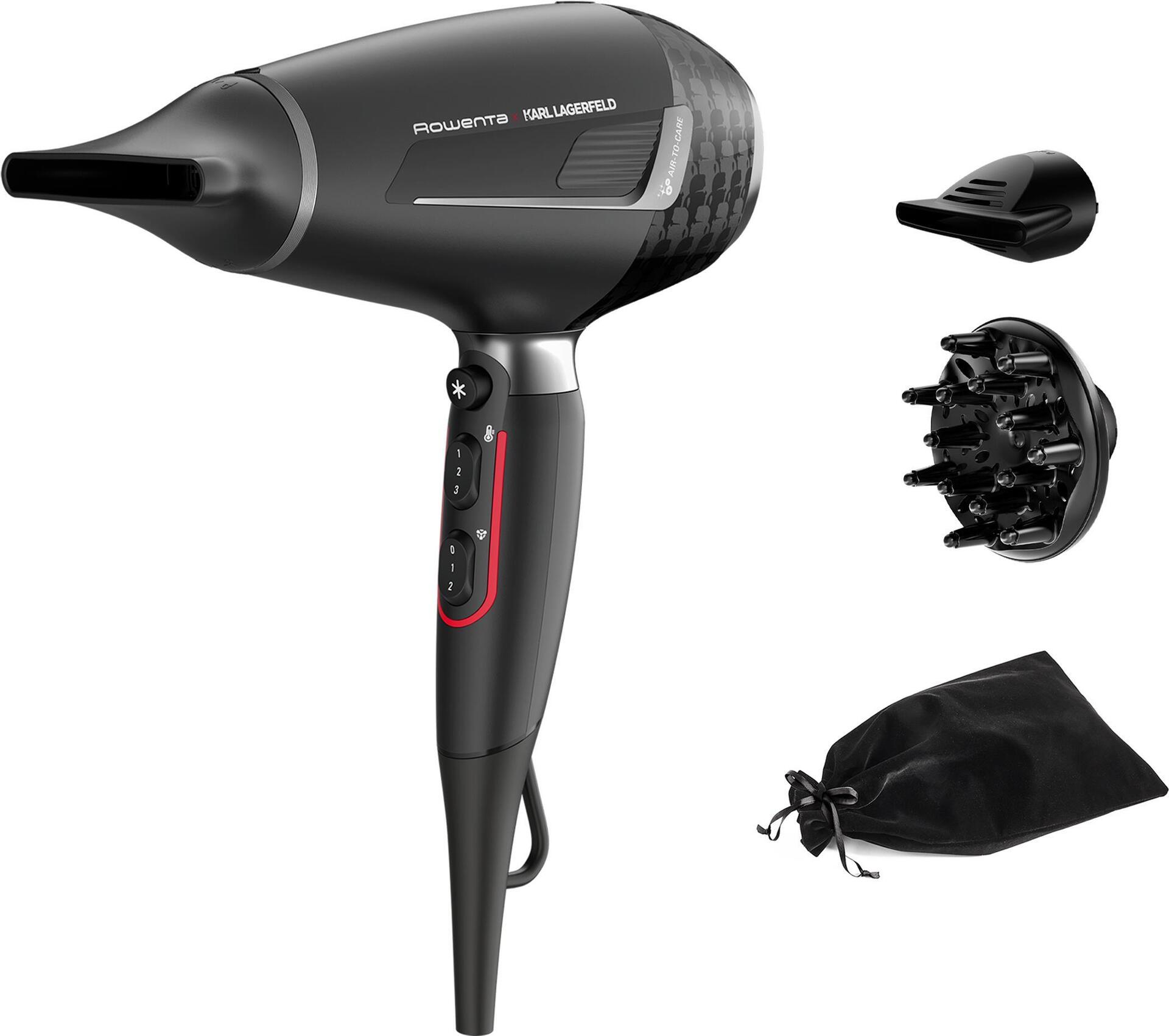 Rowenta K/Pro Stylist CV888LF0 Haartrockner 2200 W Schwarz - Chrom (CV888L)