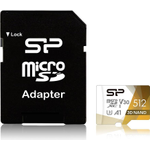 SILICON POWER memory card Superior Pro Micro SDXC 512GB UHS-I U3 V30 +adapter (SP512GBSTXDU3V20AB)