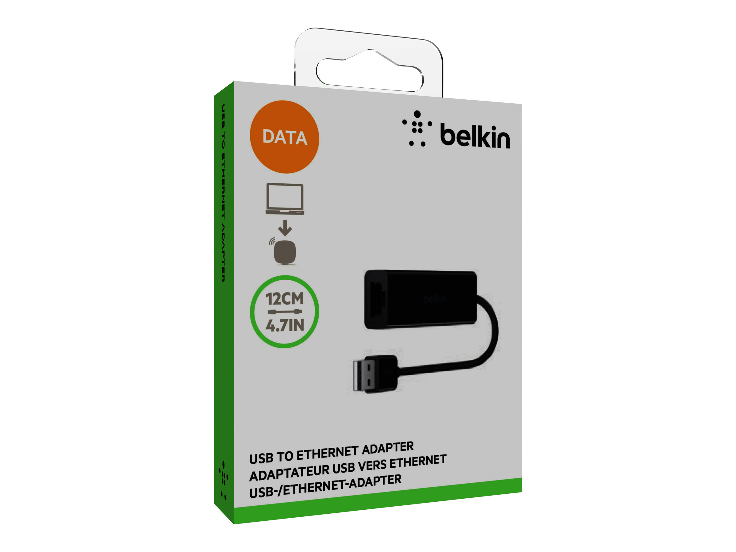 Belkin USB 2.0 Ethernet Adapter RJ45 10/100 Mbps Schwarz