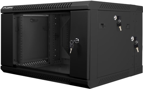 Lanberg WF02-6606-10B Rack 6U Wandmontiertes Regal Schwarz (WF02-6606-10B)