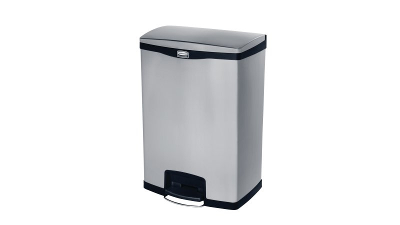 Rubbermaid Slim Jim Tret-Abfalleimer 90 l Rechteckig Metall Schwarz, Grau