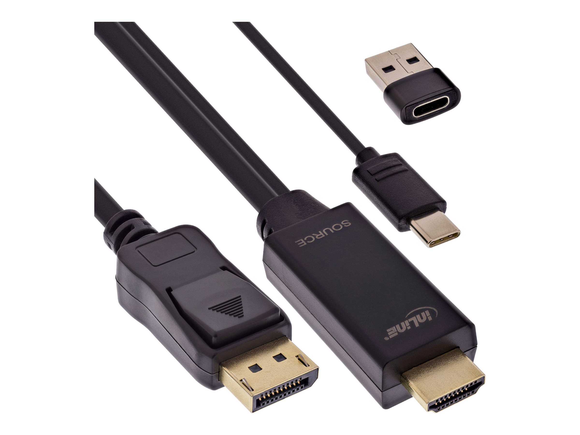 InLine HDMI zu DisplayPort Konverter Kabel 4K/60Hz 1,5 m Schwarz