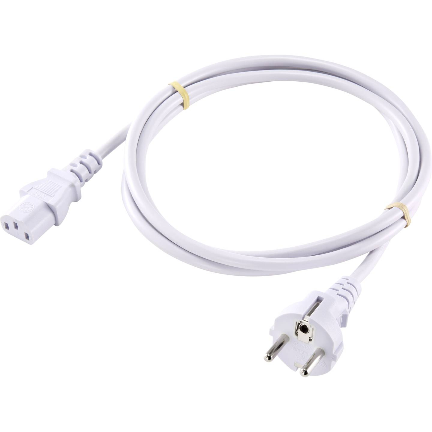 Sygonix SY-5043494 Kaltgeräte-Anschlusskabel CEE7/4 C13-Koppler 2 m Weiß