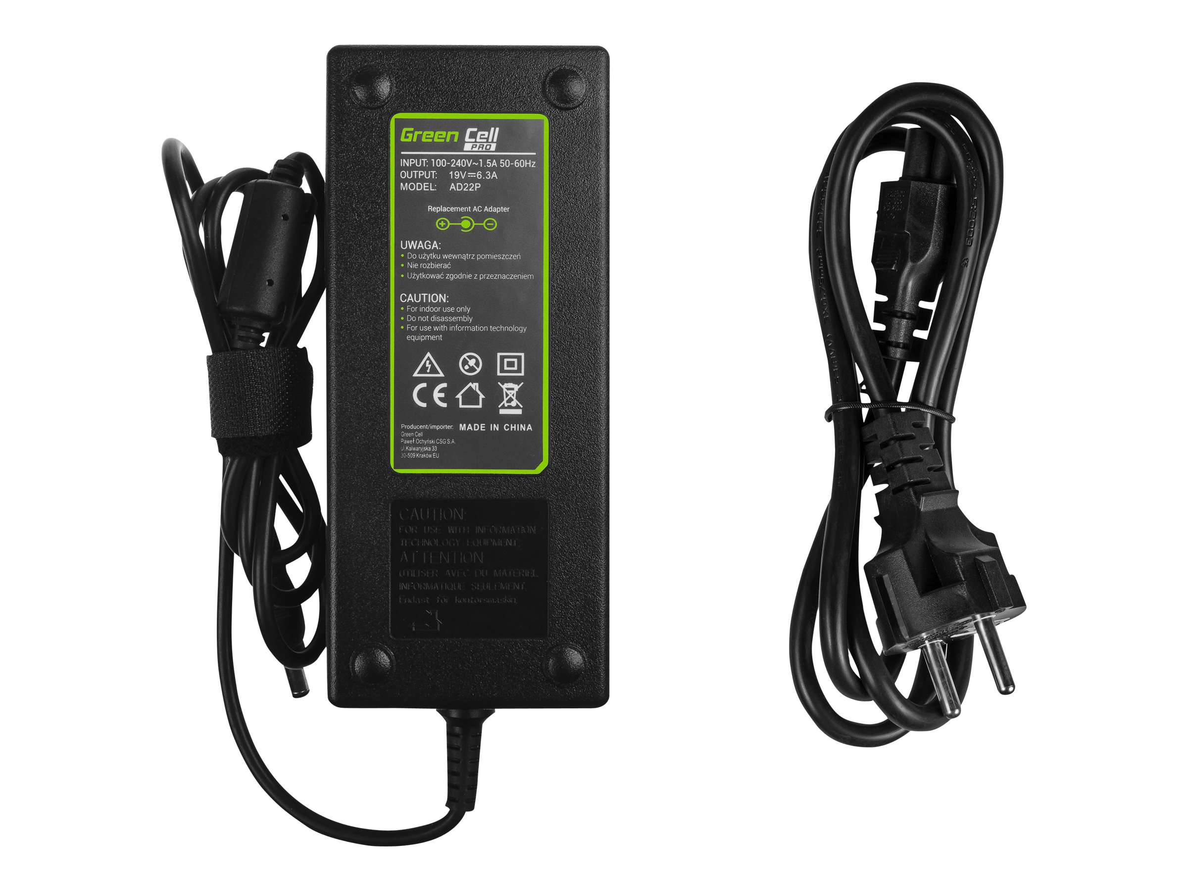 Green Cell PRO AD22P Netzteil 120 W Schwarz