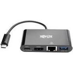 Eaton PowerWare Tripp Lite USB C to HDMI Multiport Video Adapter Converter w/ USB-A Hub, USB-C PD Charging Port & Gigabit Ethernet Port, Thunderbolt 3 Compatible USB Type C to HDMI, USB Type-C (U444-06N-H4GUBC)
