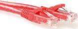 ACT Red 5 meter U/UTP CAT6 patch cable snagless with RJ45 connectors. Cat6 u/utp snagless rd 5.00m (IS8505)