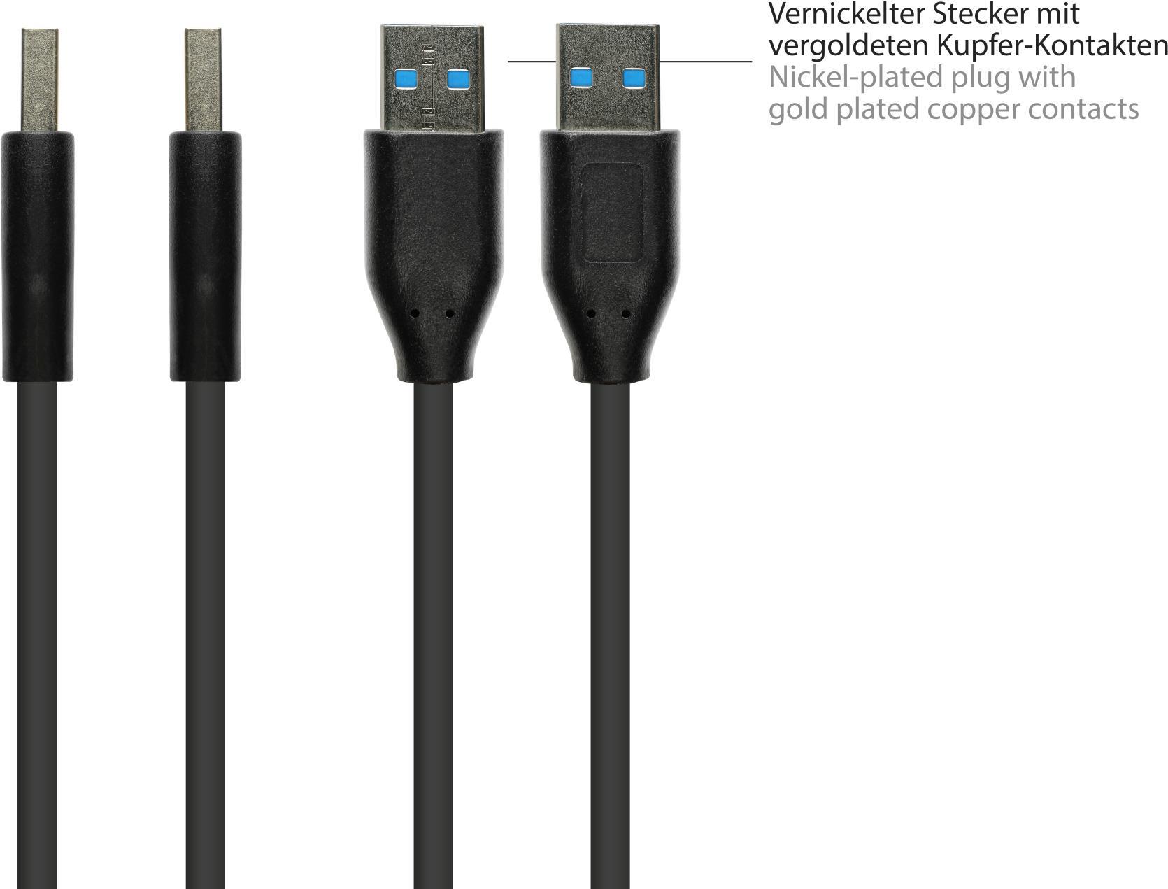 Alcasa 2831-AA005S USB Kabel 0,5 m USB 3.2 Gen 2 (3.1 Gen 2) USB A Schwarz (2831-AA005S)