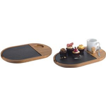 APS Servierbrett, 2-teilig (B)280 x (T)175 mm Brett aus Akazienholz mit Naturschieferplatte, - 1 Stück (814)