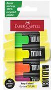 FABER-CASTELL Mini-Textmarker TXTLNR, 4er Kartonetui langlebige Keilspitze, Strichstärke: 1, 2 und 5 mm, mit - 1 Stück (154204)