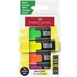 FABER-CASTELL Mini-Textmarker TXTLNR, 4er Kartonetui langlebige Keilspitze, Strichstärke: 1, 2 und 5 mm, mit - 1 Stück (154204)