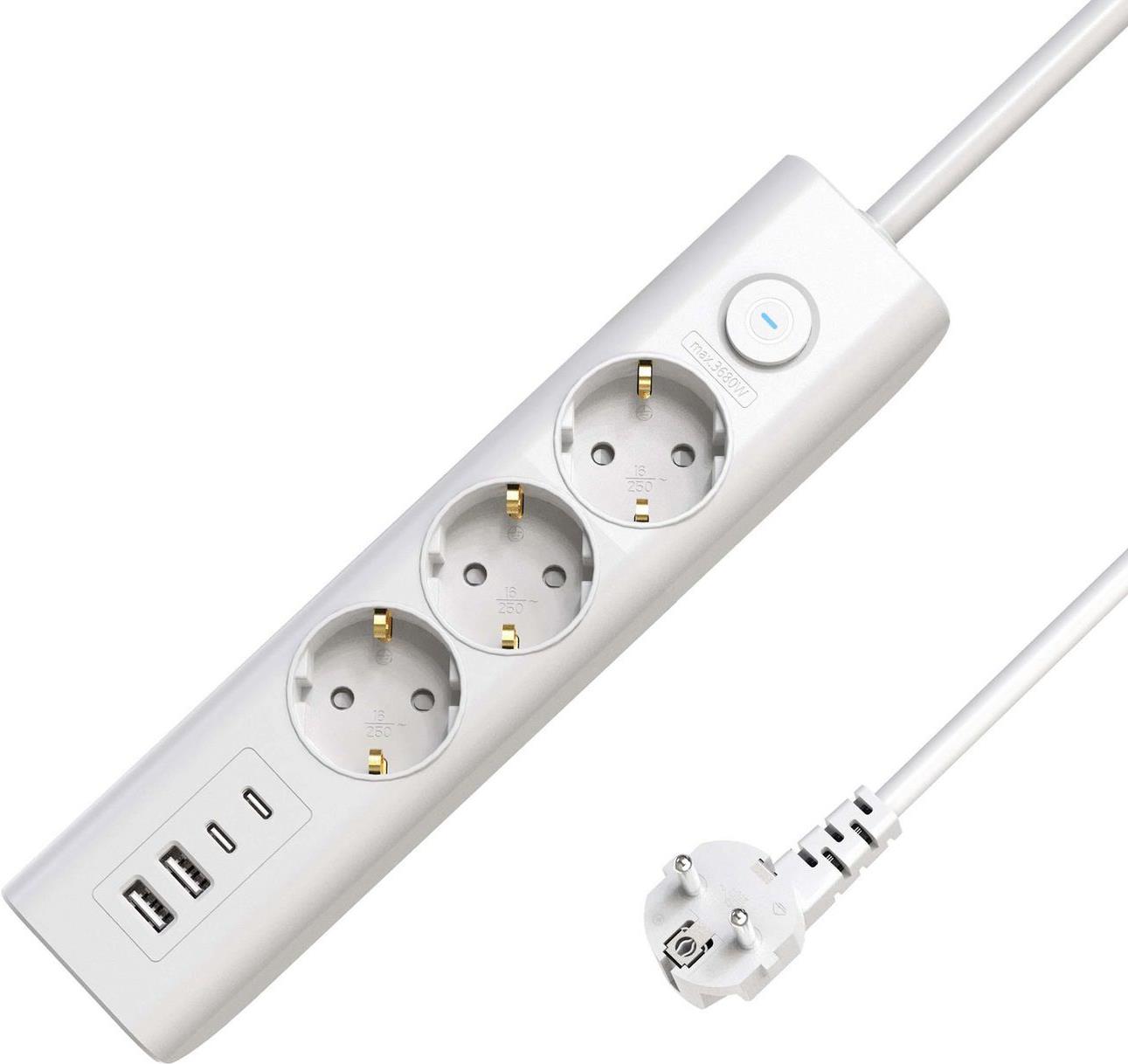 MicroConnect 3-way USB Schuko Power Strip (MC-GRU00315WS-USB)