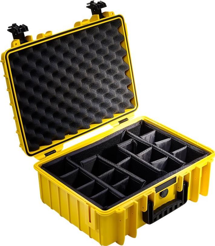 B&W outdoor.case Type 5000 Hartschalentasche inkl. Facheinteilung Gelb