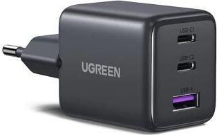 Ugreen 30W 3-Port GaN II Fast Wall Charger USB-A & 2 x USB-C Black (55536)