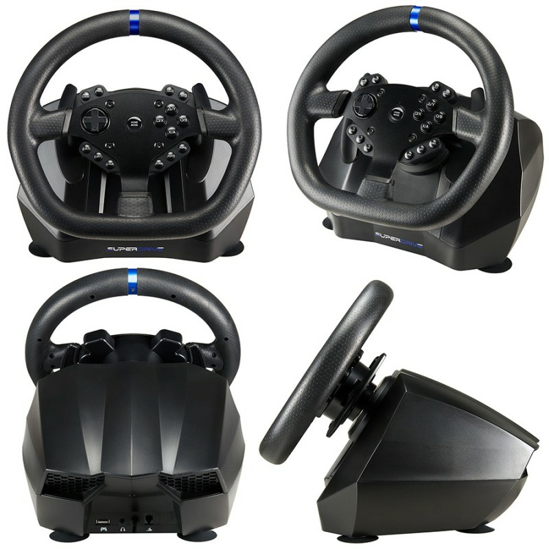 Superdrive SV 950 Rennlenkrad-Set mit Pedalen und Schaltwippen Kabelgebunden Schwarz