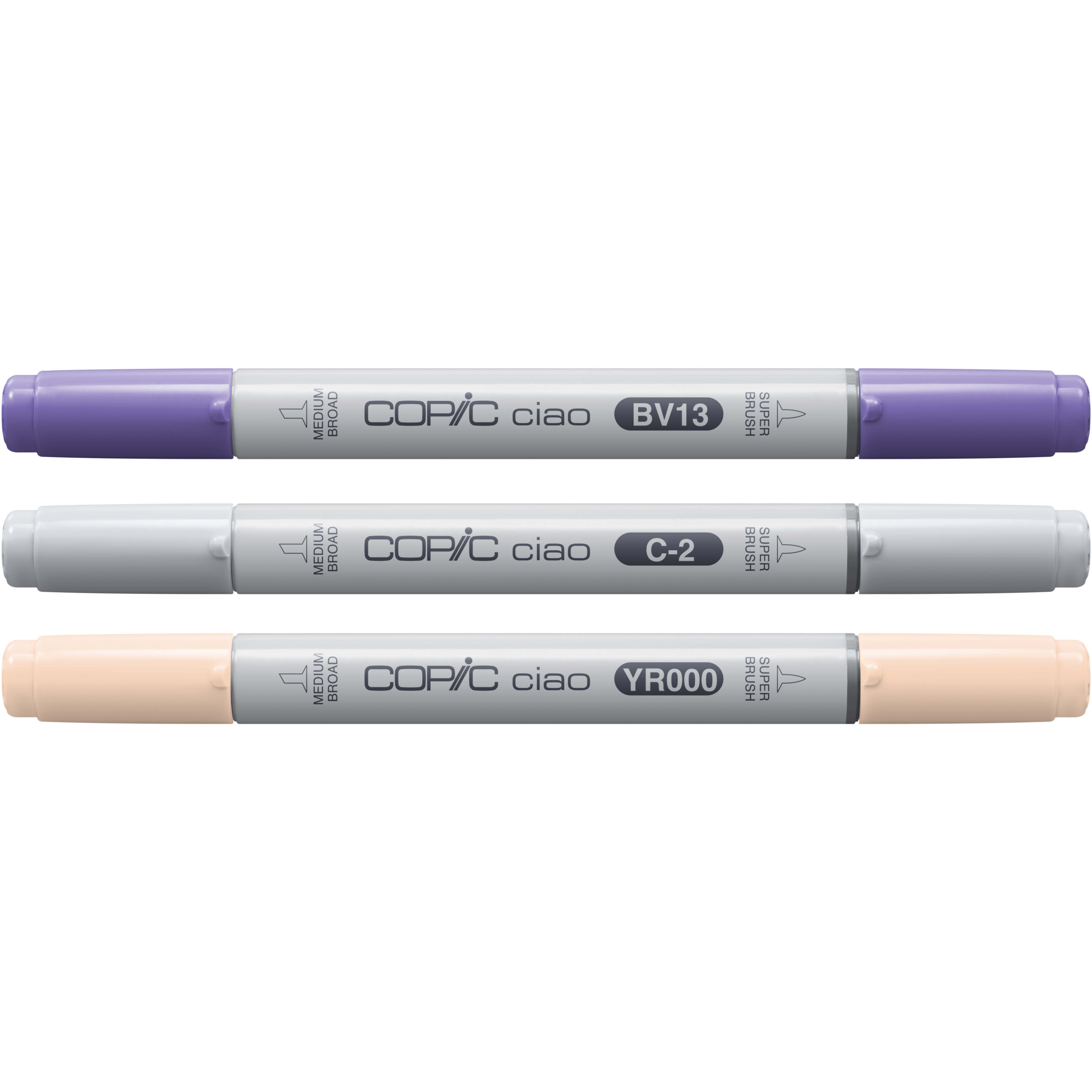 COPIC Ciao Serene Palette Layoutmarker-Set 1,0 + 6,0 mm, 3 St., Beige, Blau, Kühles Grau