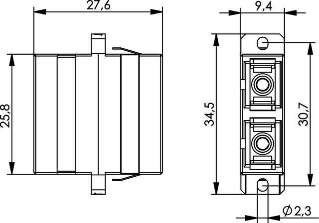 Telegärtner J08081A0040 Kabelschnittstellen-/Gender-Adapter SC Duplex Violett (J08081A0040)