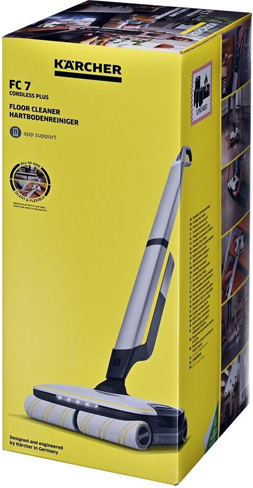 Kärcher FC 7 Plus Cordless Hartbodenreiniger – 45 Min. Laufzeit – Silber/Weiß