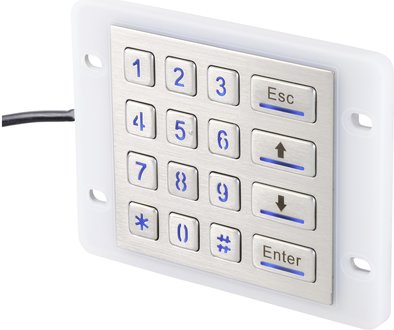 Renkforce RF-KP-500 USB Nummernblock IP68 Wasserdicht und staubgeschützt, Beleuchtet Edelstahl (gebürstet) (RF-5173666)