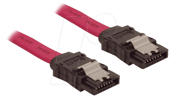 EFB-Elektronik SATA Anschlusskabel, 2x SATA 7 (m. Lasche), St.-St., 1,0m, rot Hersteller: EFB Elektronik (K5378.1)