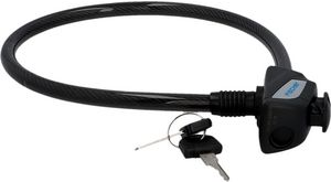 FISCHER Kabel-Fahrradschloss, Länge: 550 mm, schwarz Seilschloss mit Kunststoffummantelung, Durchmesser: 10 mm, - 1 Stück (85871)