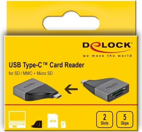 Delock 64117 Kartenleser USB 3.2 Gen 1 USB-C Grau