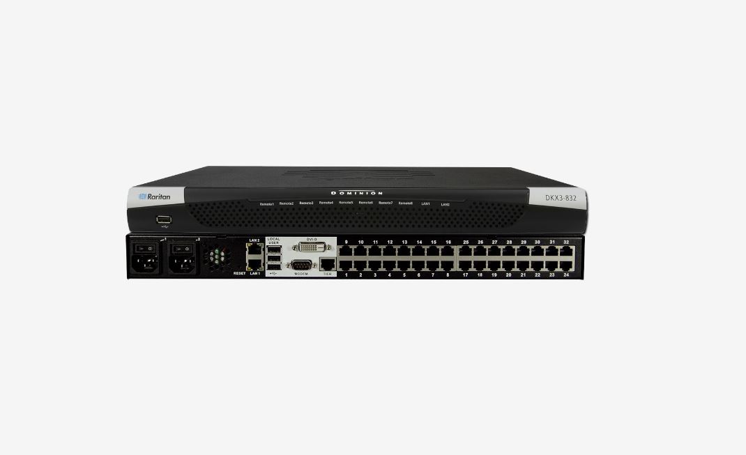 Raritan Dominion KX III DKX3-832 KVM-over-IP-Switch 32 Ports 8 IP-Benutzer CAT5 Schwarz