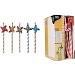 PAPSTAR Papier-Trinkhalme "Windmill", 200 mm, farbig aus Papier, Länge: 200 mm, Durchmesser: 6 mm, nachhaltig - 1 Stück (87781)