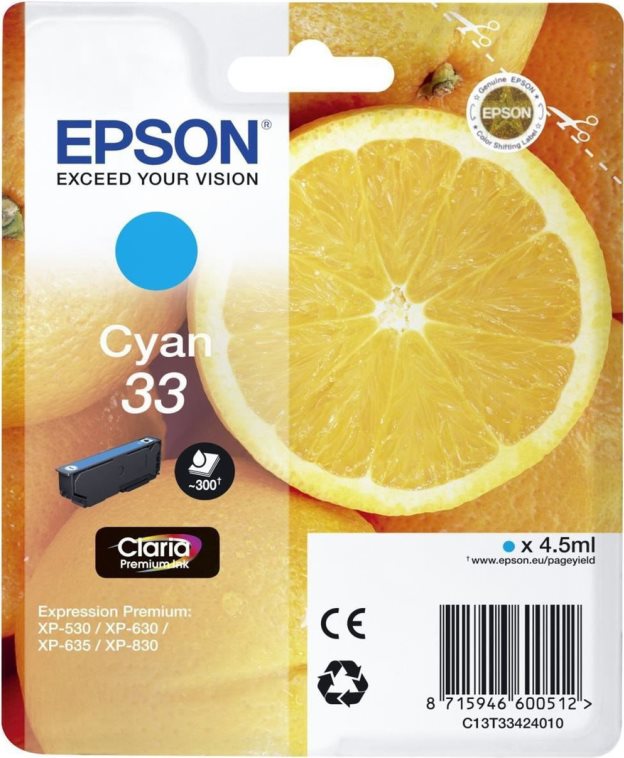 Epson 33 4.5 ml Cyan (C13T33424022)