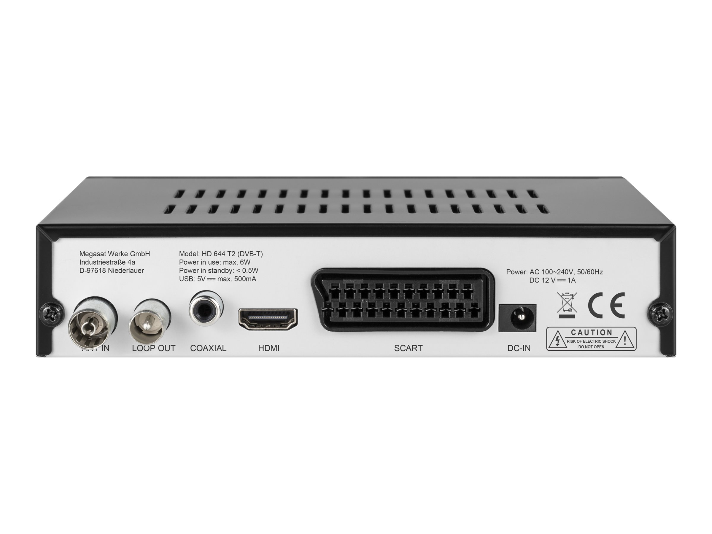 Megasat HD 644 T2 DVB-T2 Receiver Full HD Schwarz
