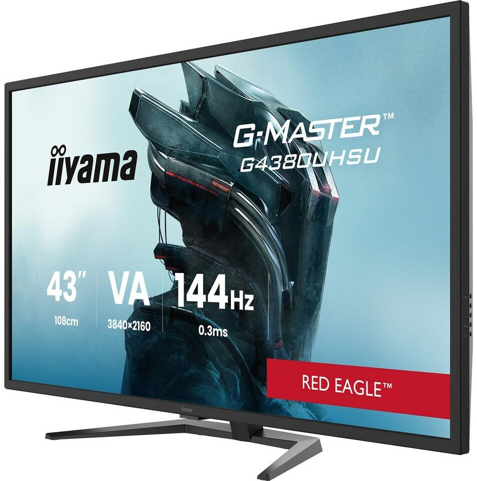iiyama 43" VA-panel, Pro-Gaming, G-Master Red Eagle, UHD 3840x2160@144Hz, 0.4ms (MPRT), 550cdm² HDR, FreeSync, Speakers 2x 7W, 2xHDMI 2.1, 2xDisplayPort, USB 4x 3.2 [Energieklasse F] (G4380UHSU-B2)