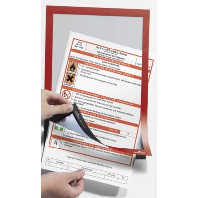 DURABLE DURAFRAME® A4 (rot) 1 Stück - selbstklebender Info-Rahmen (489903)